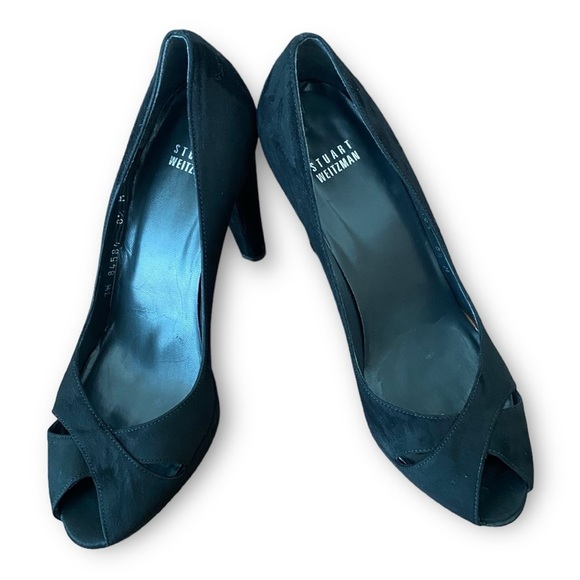 STUART WEITZMAN black suede platform heels size 8.5 - Picture 6 of 10